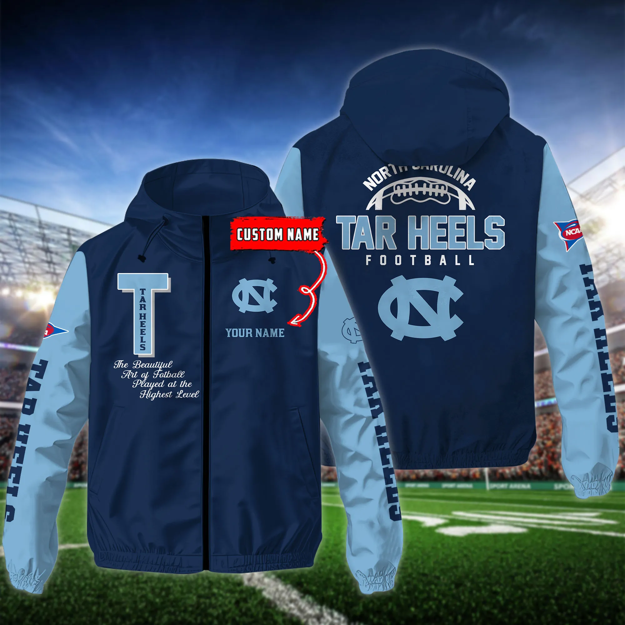 North Carolina Tar Heels NCAA Personalized Style Windbreaker Jacket For Fans