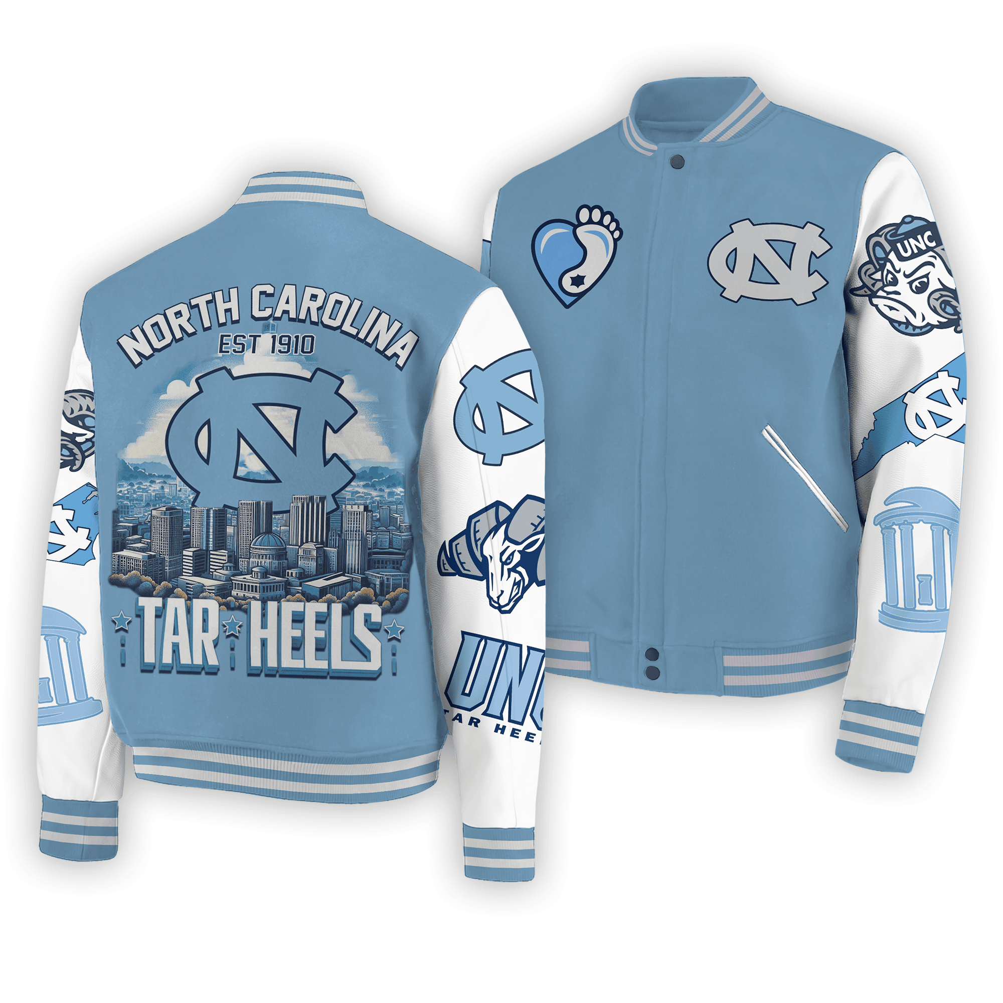 North Carolina Tar Heels NCAA Style Baseball Jacket For Fans
