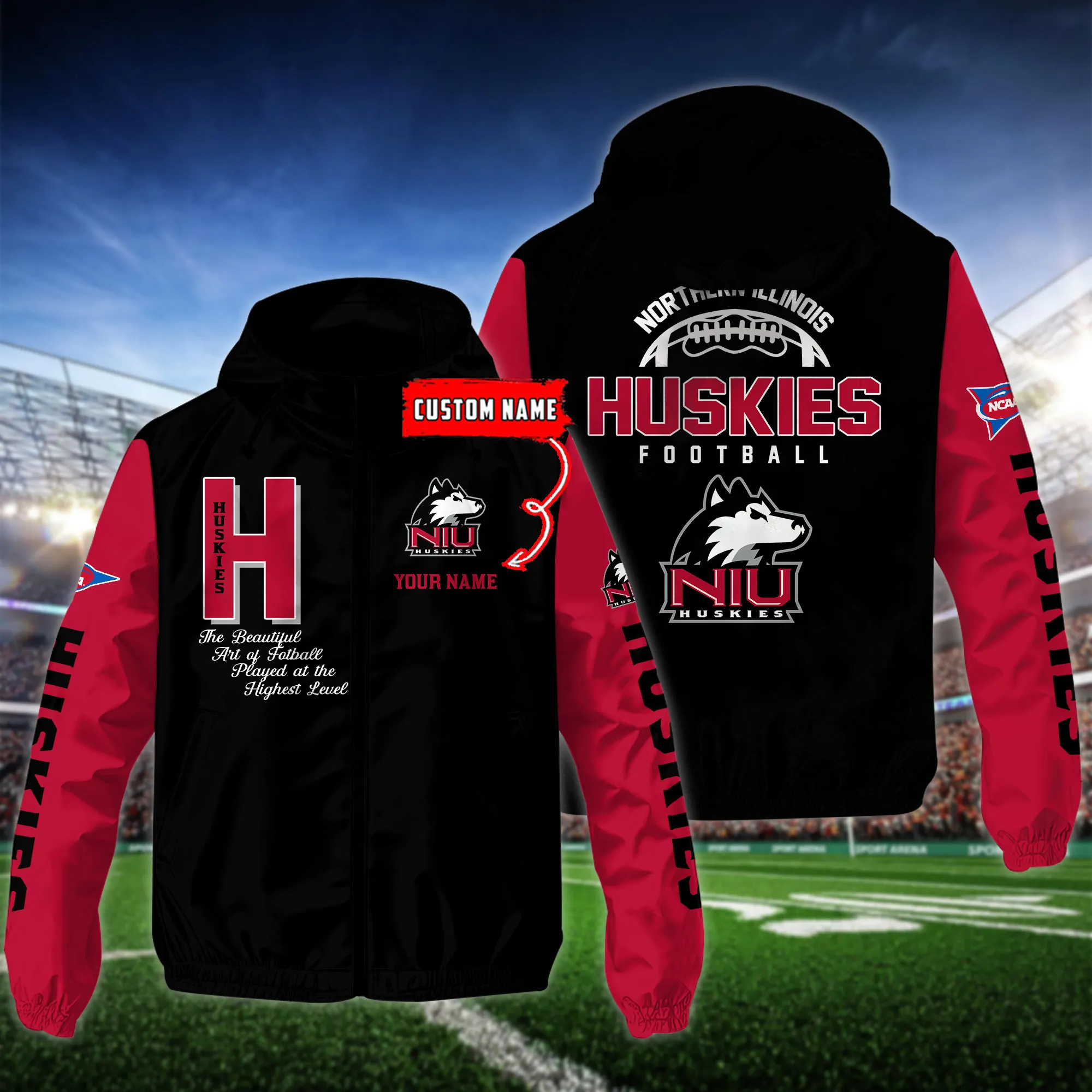 Northern Illinois Huskies NCAA Personalized Style Windbreaker Jacket For Fans