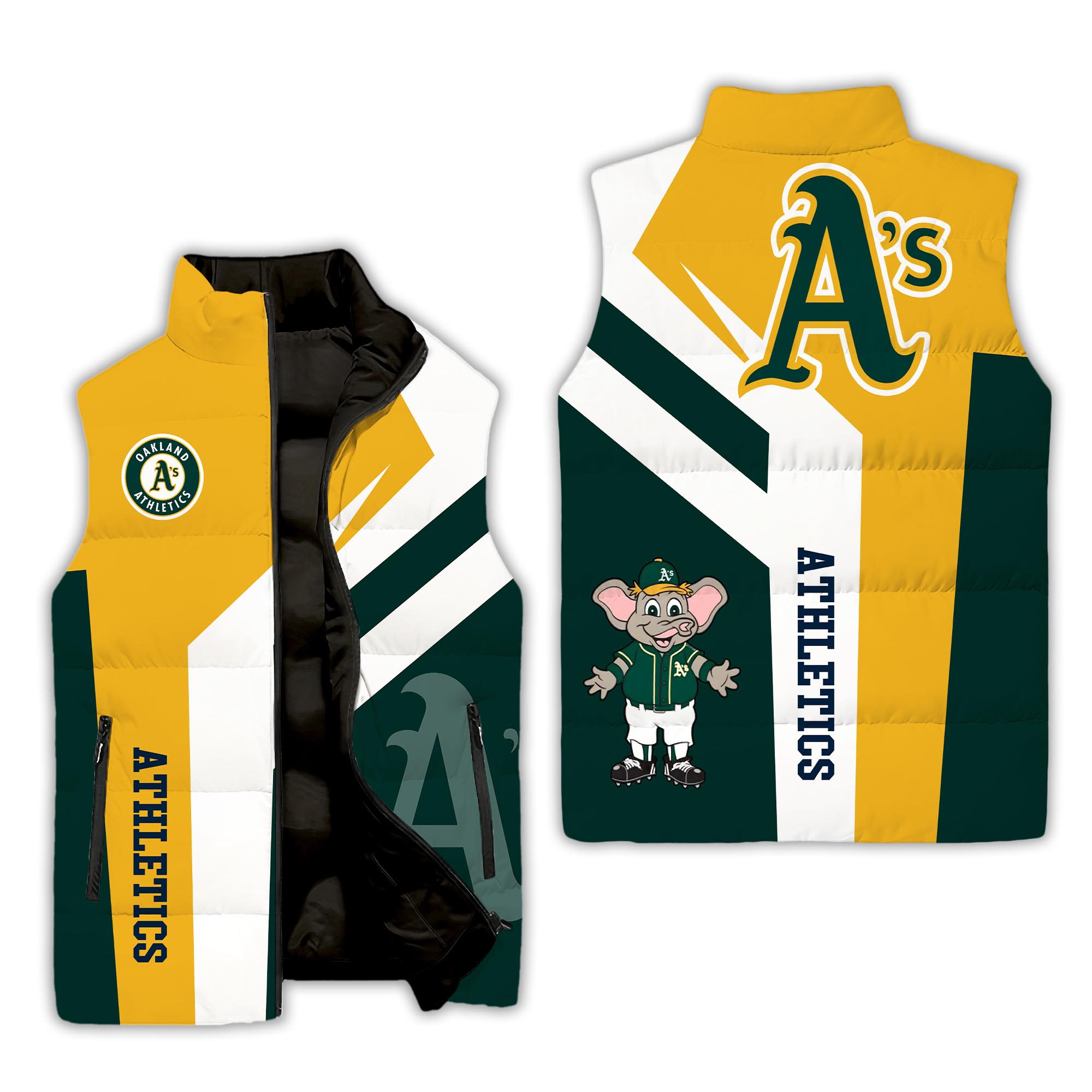 Oakland Athletics MLB Style Sleeveless Puffer Jacket For Fans