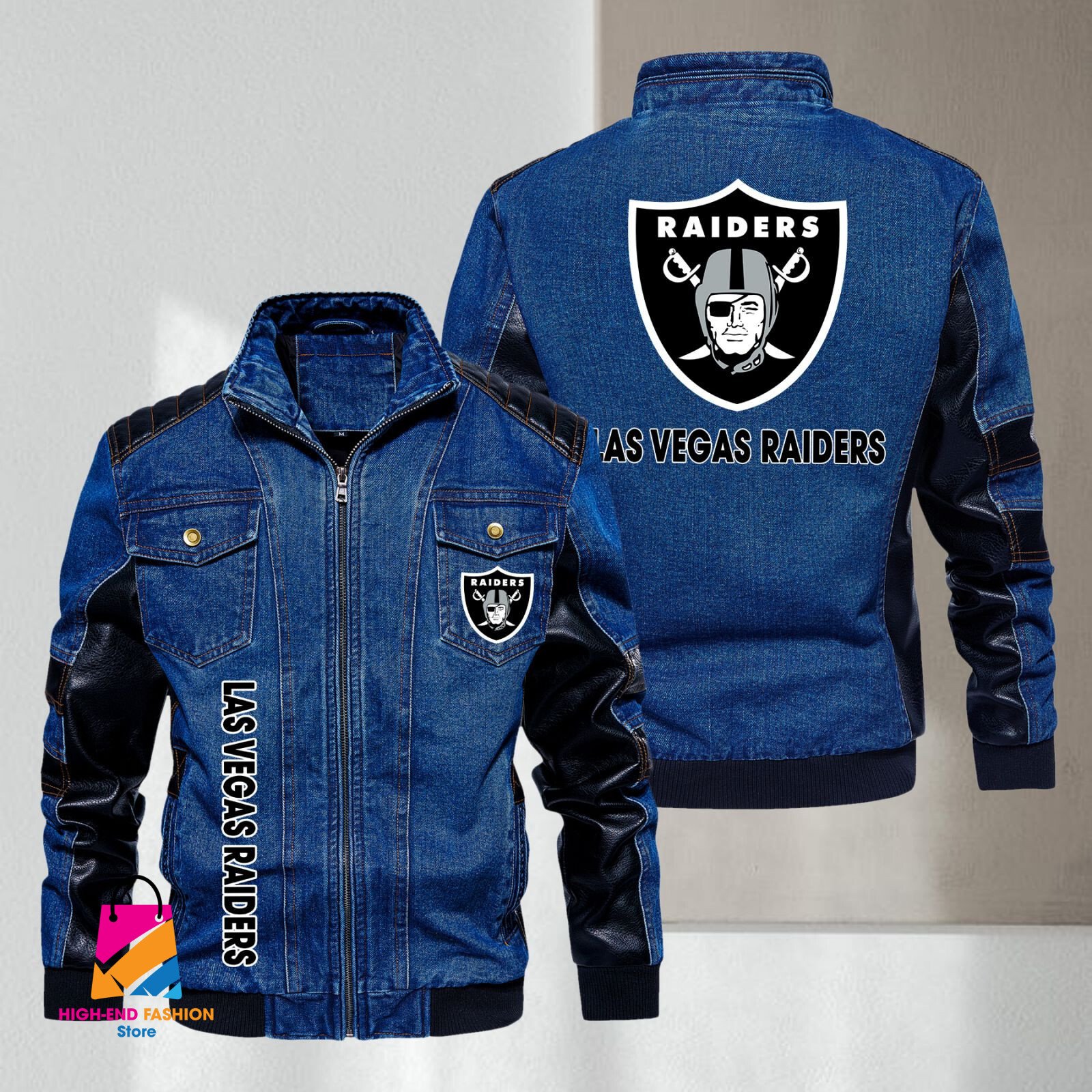 Oakland Raiders NFL Style Denim Jacket For Fans