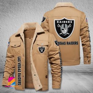 Oakland Raiders NFL Style Fleece Thermal Cotton Jacket For Fans