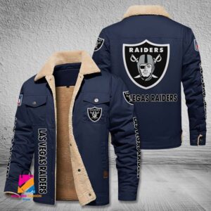 Oakland Raiders NFL Style Fleece Thermal Cotton Jacket For Fans