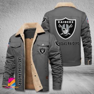Oakland Raiders NFL Style Fleece Thermal Cotton Jacket For Fans