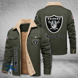 Oakland Raiders NFL Style Fleece Thermal Cotton Jacket For Fans