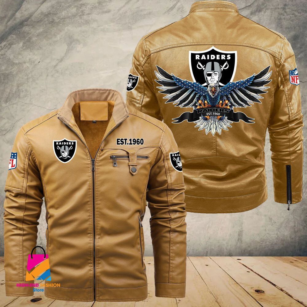 Oakland Raiders NFL Style Leather Jacket For Fans