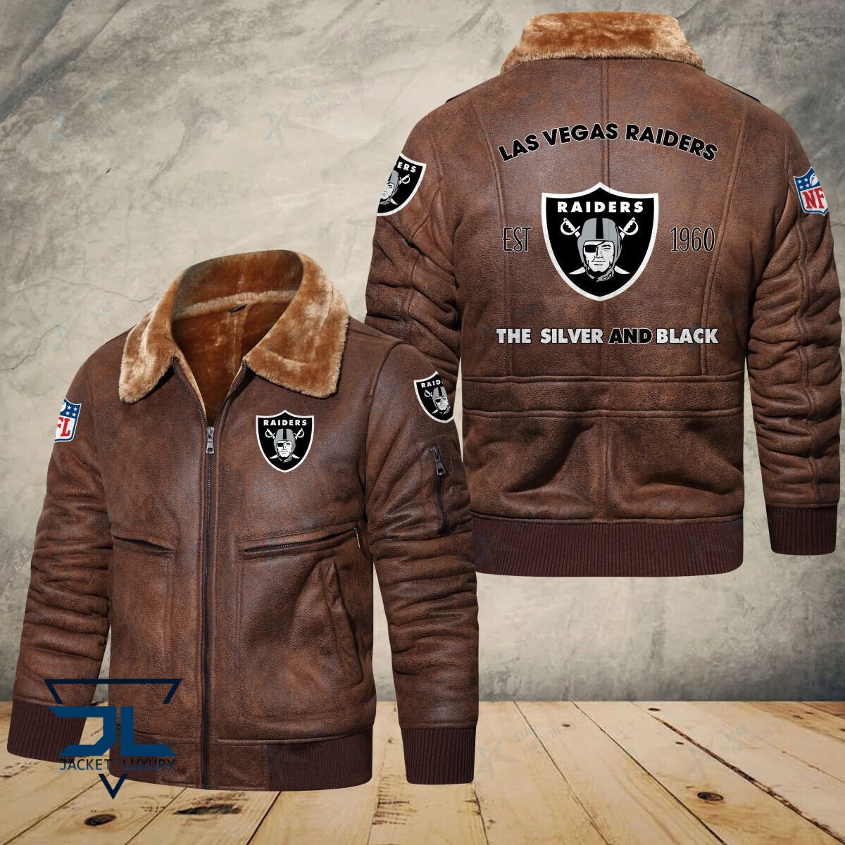 Oakland Raiders NFL Style Leather Jacket For Fans