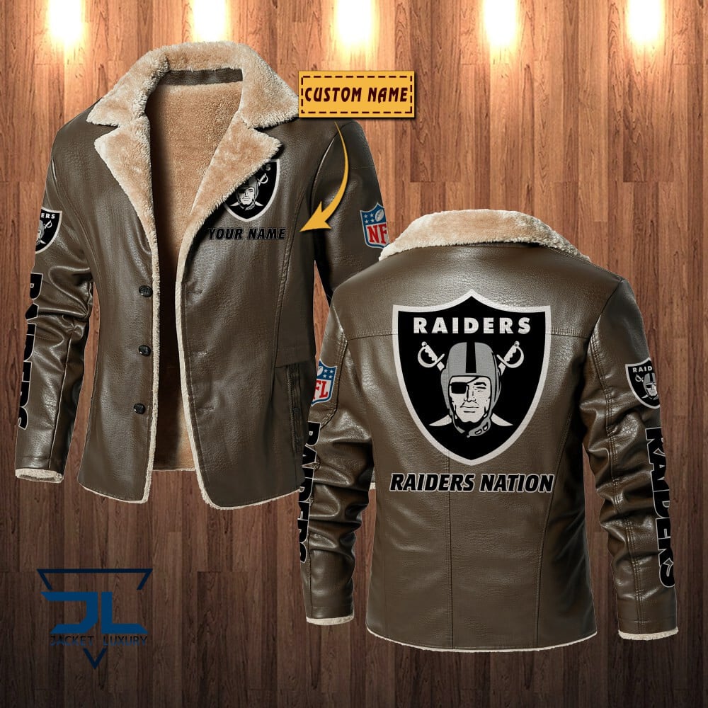 Oakland Raiders NFL Style Leather Jacket For Fans