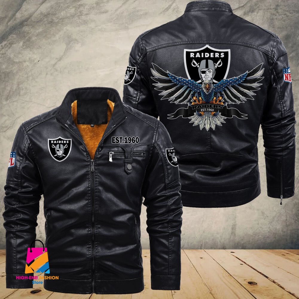Oakland Raiders NFL Style Leather Jacket For Fans