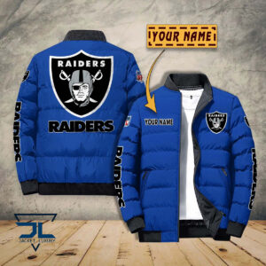 Oakland Raiders NFL Style Puffer Jacket For Fans