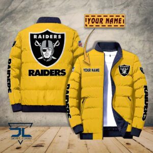 Oakland Raiders NFL Style Puffer Jacket For Fans
