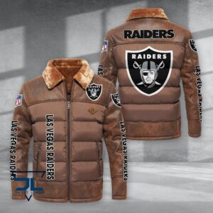Oakland Raiders NFL Style Puffer Jacket For Fans