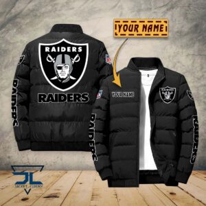 Oakland Raiders NFL Style Puffer Jacket For Fans