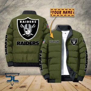 Oakland Raiders NFL Style Puffer Jacket For Fans
