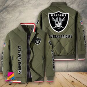 Oakland Raiders NFL Style Puffer Jacket For Fans
