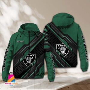 Oakland Raiders NFL Style Windbreaker Jacket For Fans