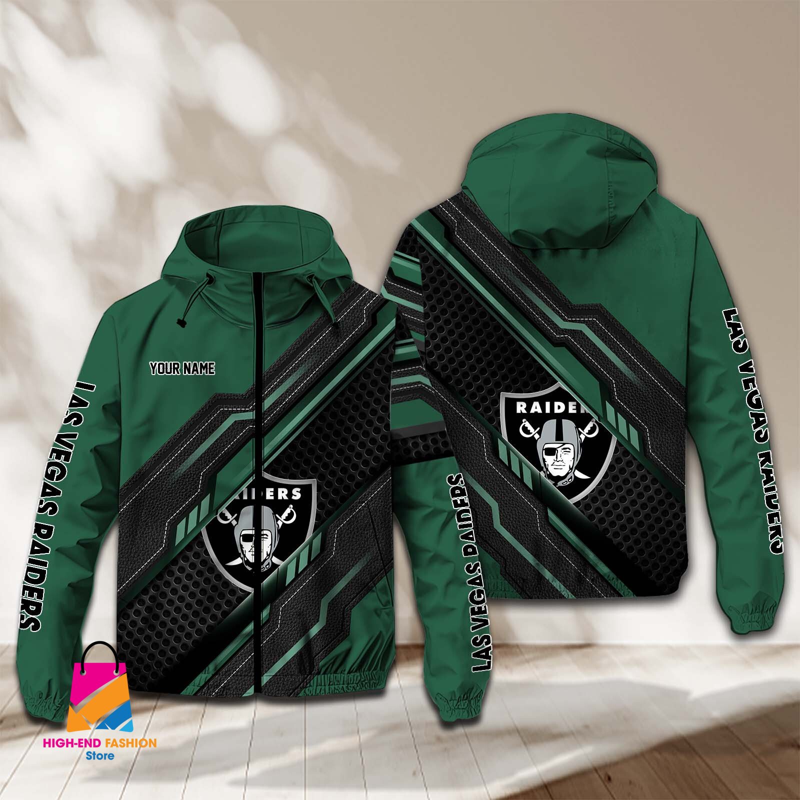 Oakland Raiders NFL Style Windbreaker Jacket For Fans