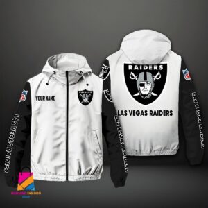 Oakland Raiders NFL Style Windbreaker Jacket For Fans