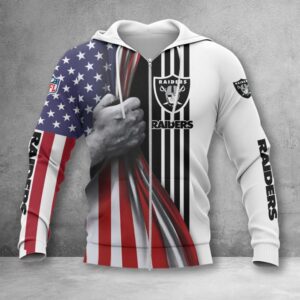 Oakland Raiders NFL Style Zip Hoodie Jacket For Fans