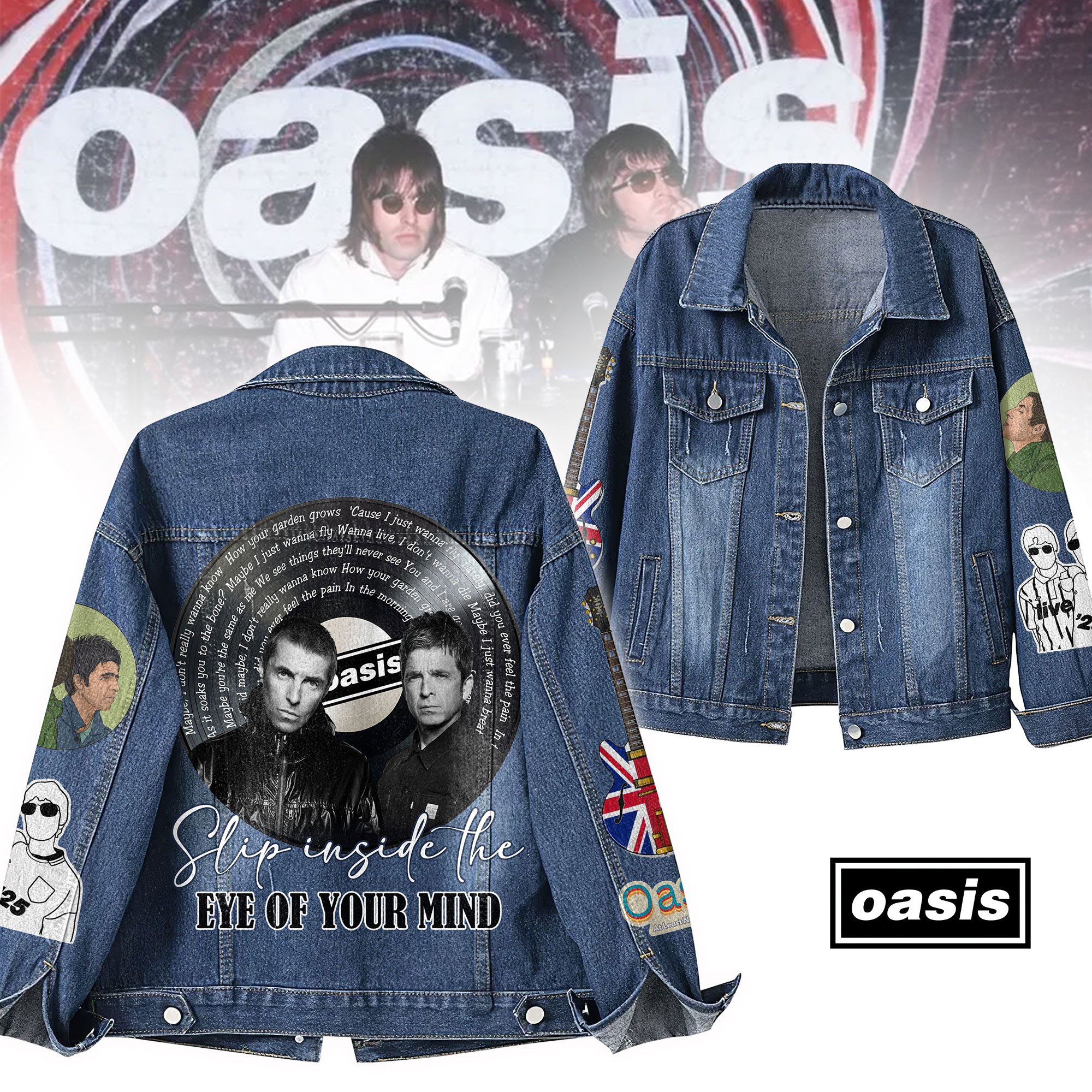 Oasis Music Denim Jacket Gift For Fans