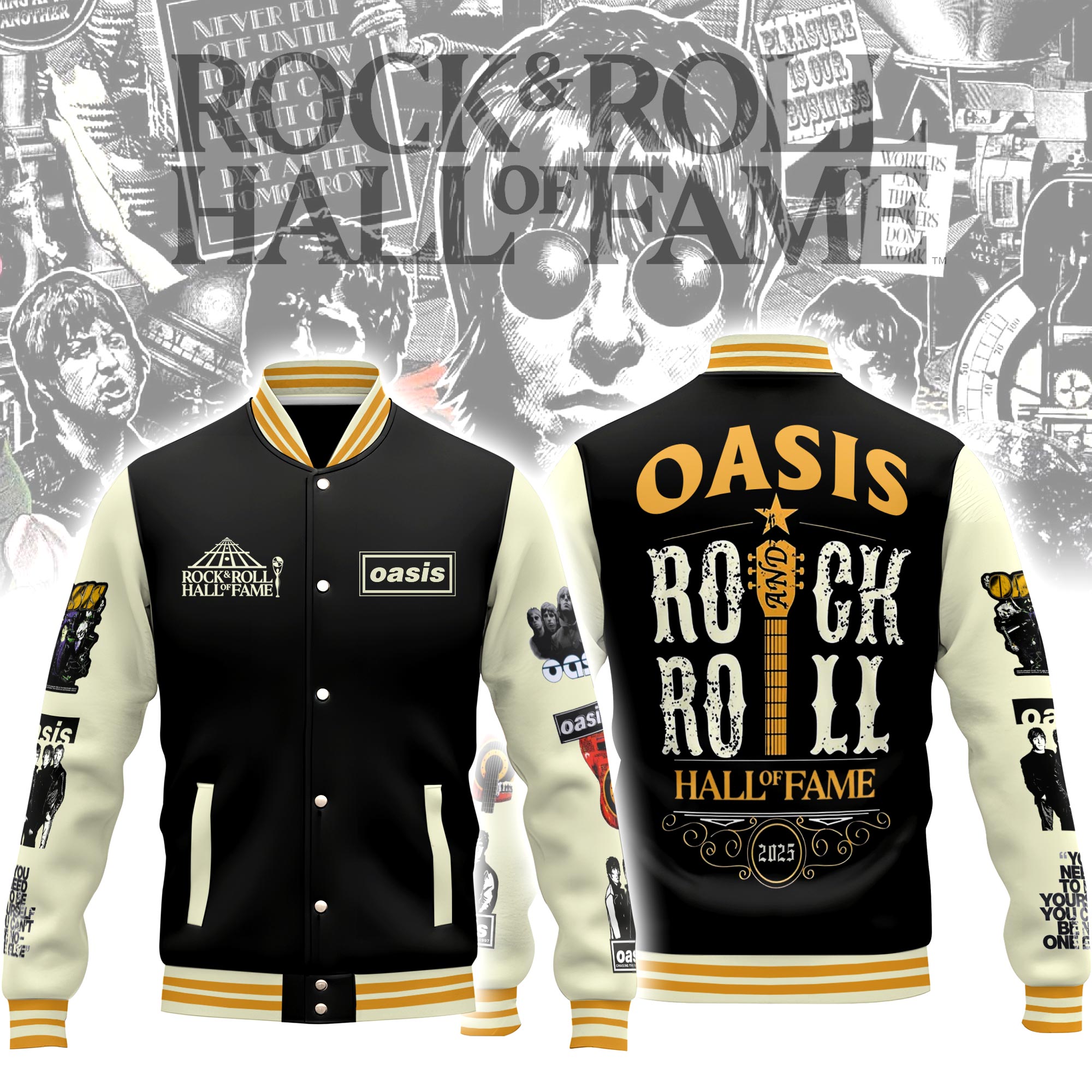 Oasis Music Style Baseball Jacket
