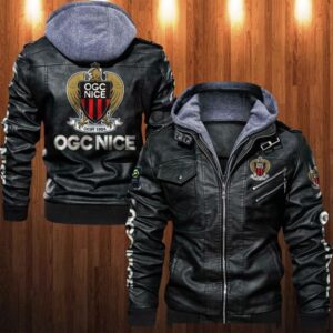 OGC Nice Ligue 1 Style Leather Jacket For Fans
