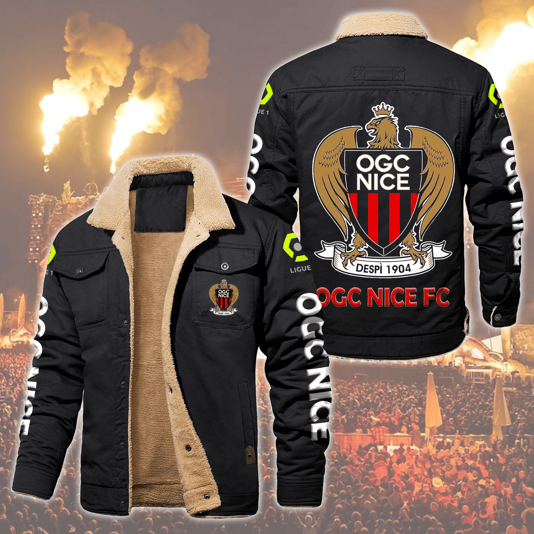 OGC NICE Music Style Fleece Thermal Cotton Jacket For Fans