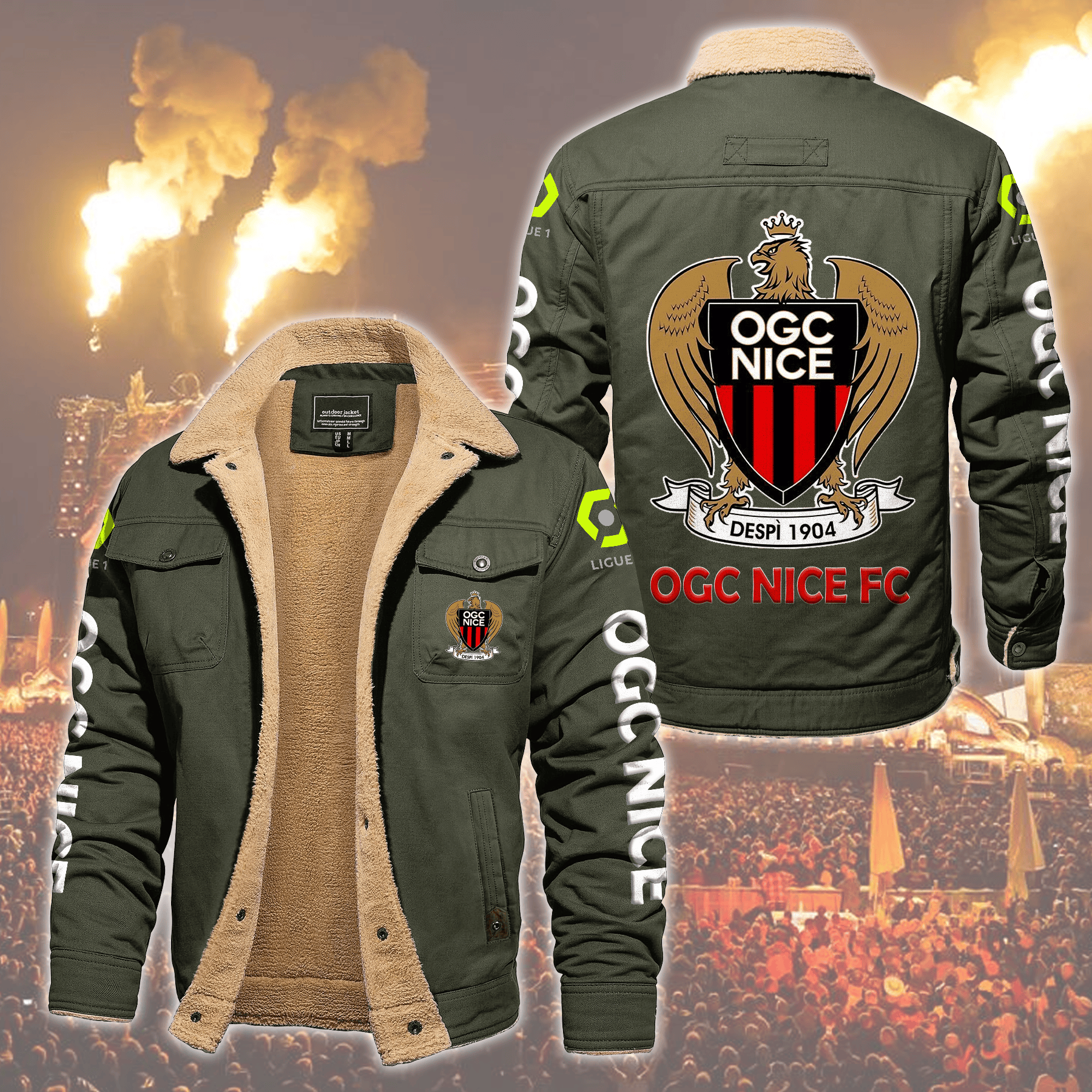 OGC NICE Music Style Fleece Thermal Cotton Jacket For Fans