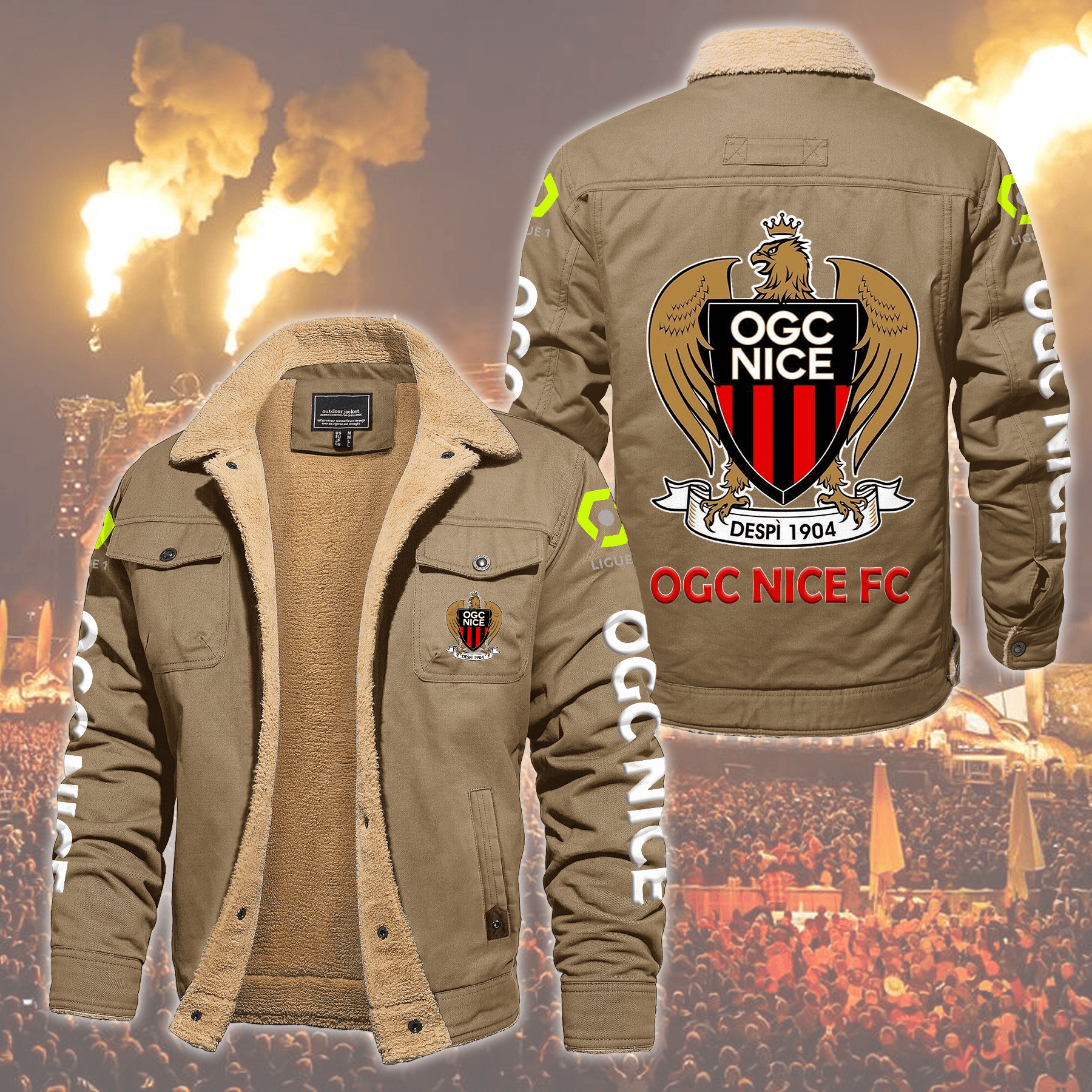 OGC NICE Music Style Fleece Thermal Cotton Jacket For Fans