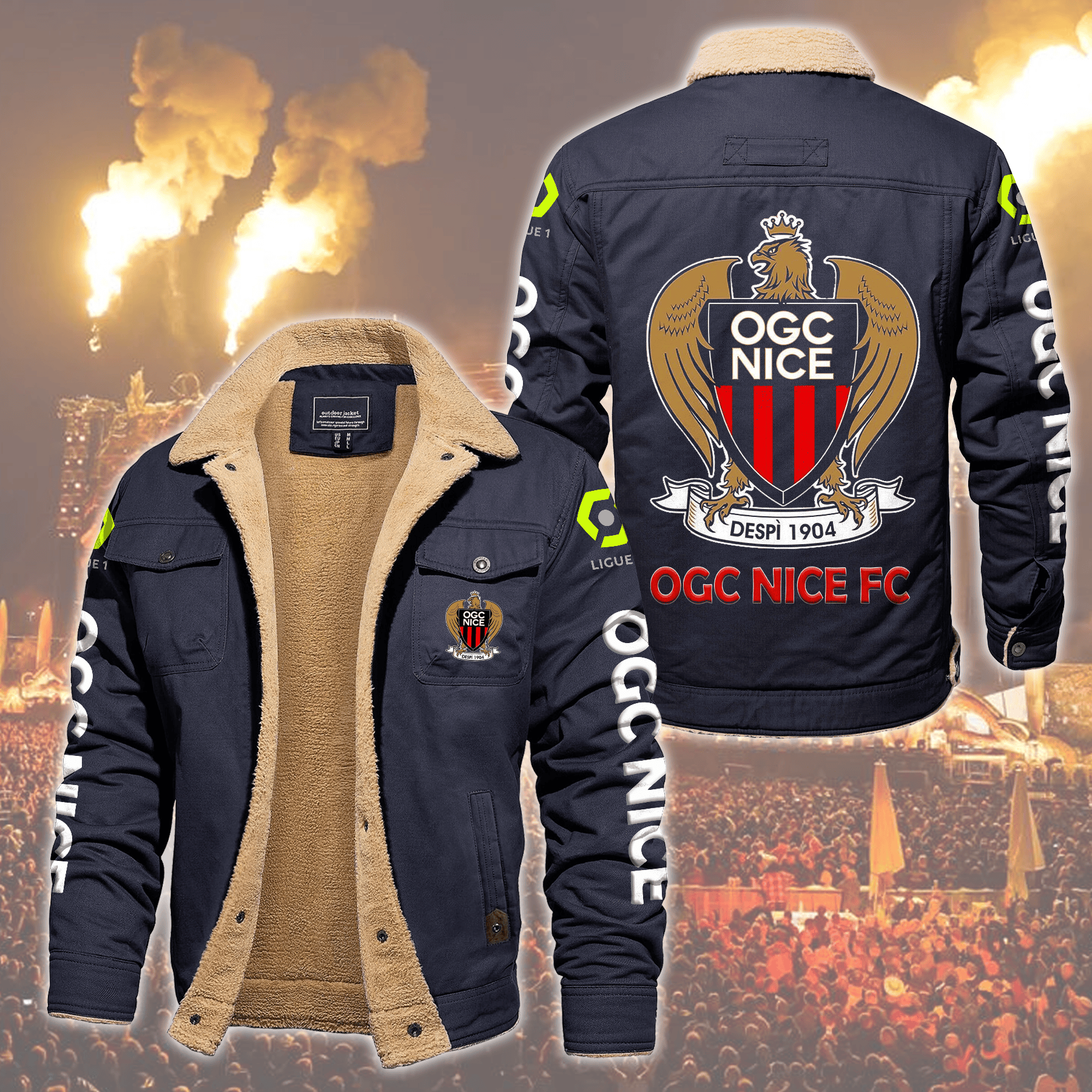 OGC NICE Music Style Fleece Thermal Cotton Jacket For Fans