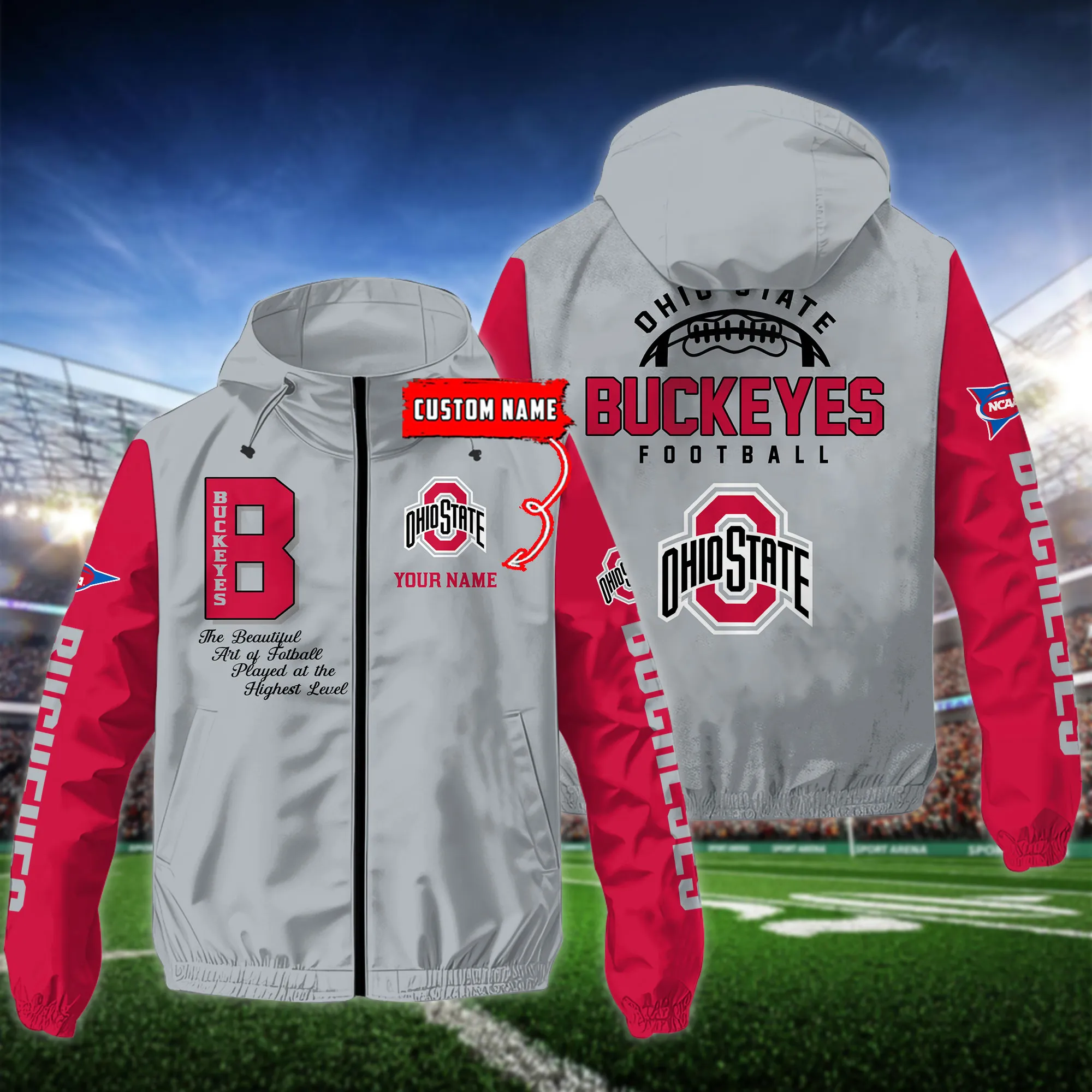 Ohio State Buckeyes NCAA Personalized Style Windbreaker Jacket For Fans