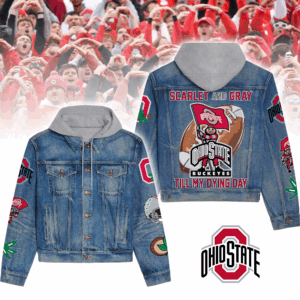 Ohio State Buckeyes NCAA Style Hooded Denim Jacket For Fans