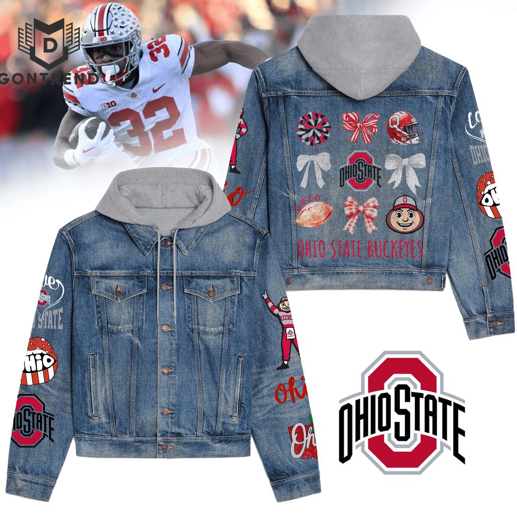 Ohio State Buckeyes NCAA Style Hooded Denim Jacket For Fans