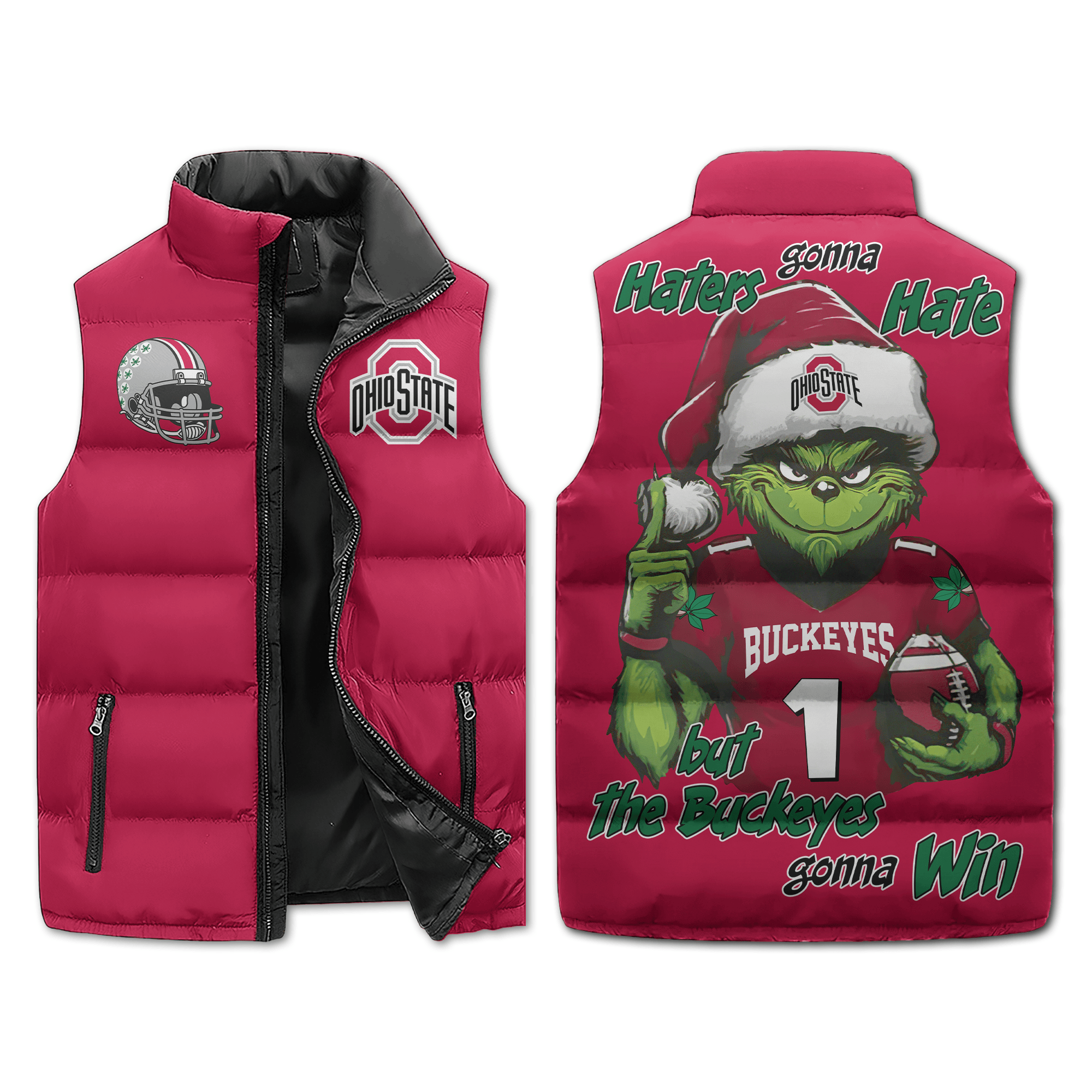 Ohio State Buckeyes NCAA Style Sleeveless Puffer Jacket For Fans