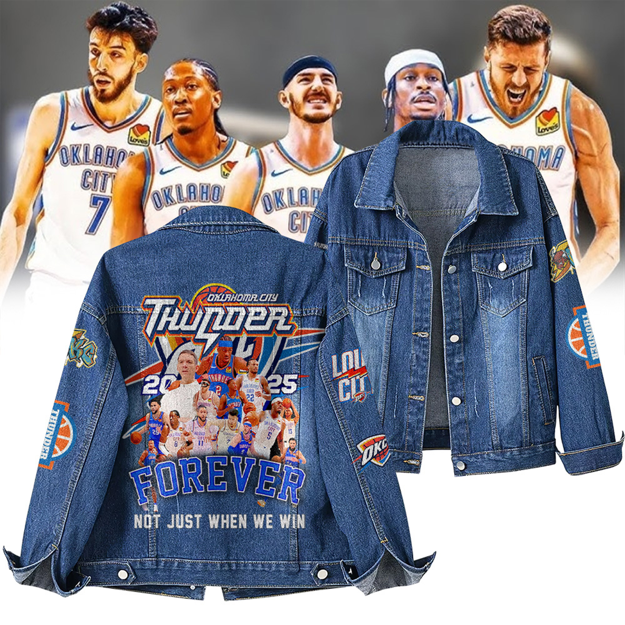 Oklahoma City Thunder NBA Denim Jacket Gift For Fans