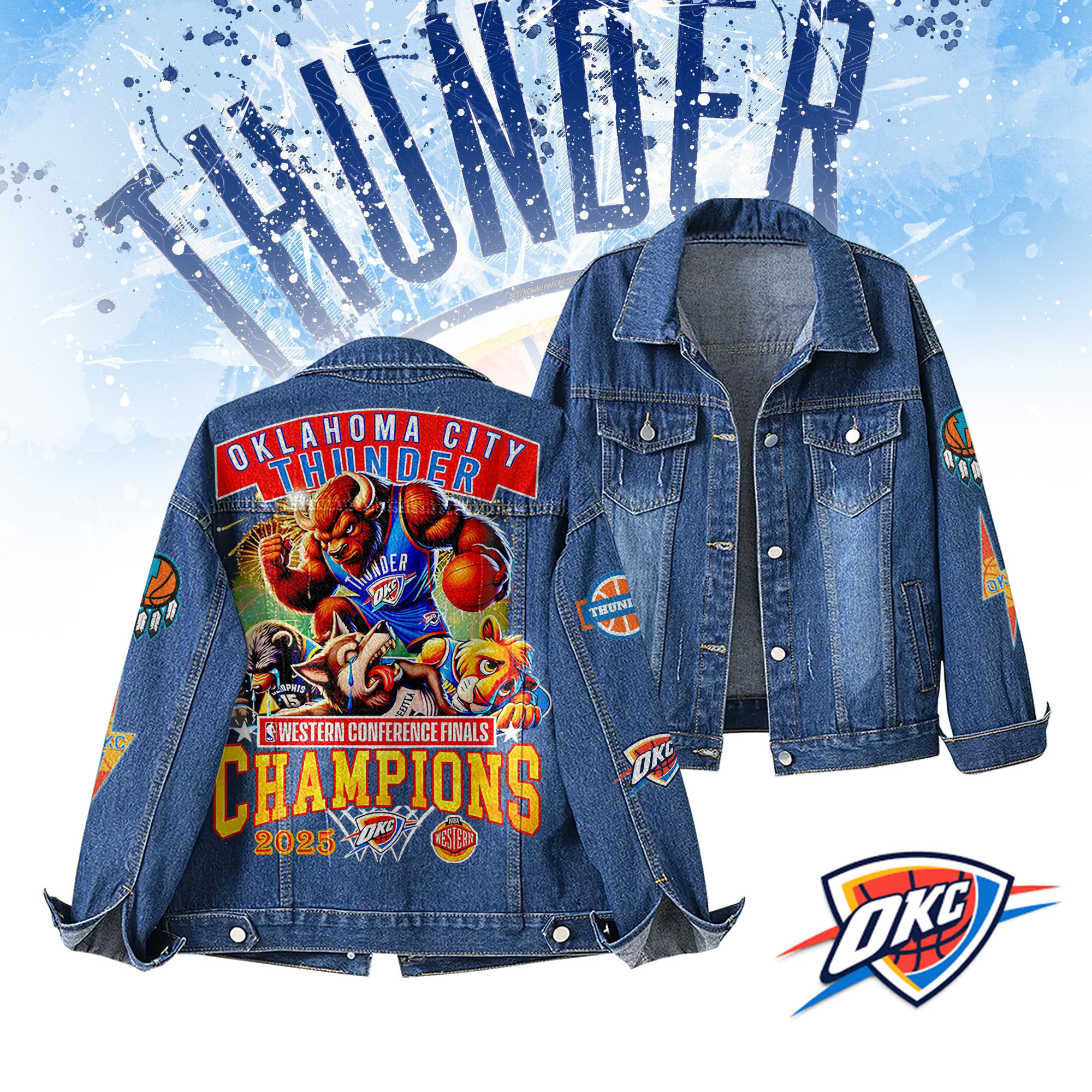 Oklahoma City Thunder NBA Denim Jacket Gift For Fans