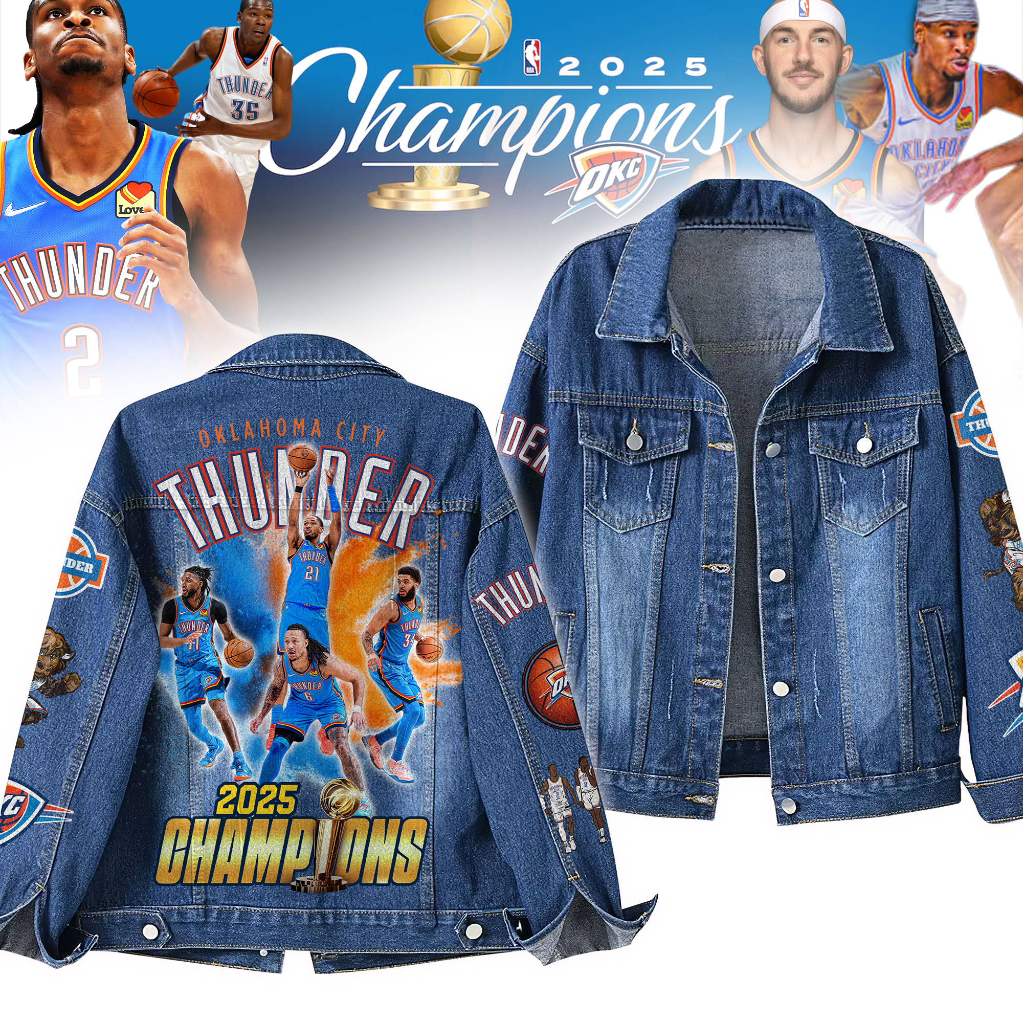 Oklahoma City Thunder NBA Denim Jacket Gift For Fans