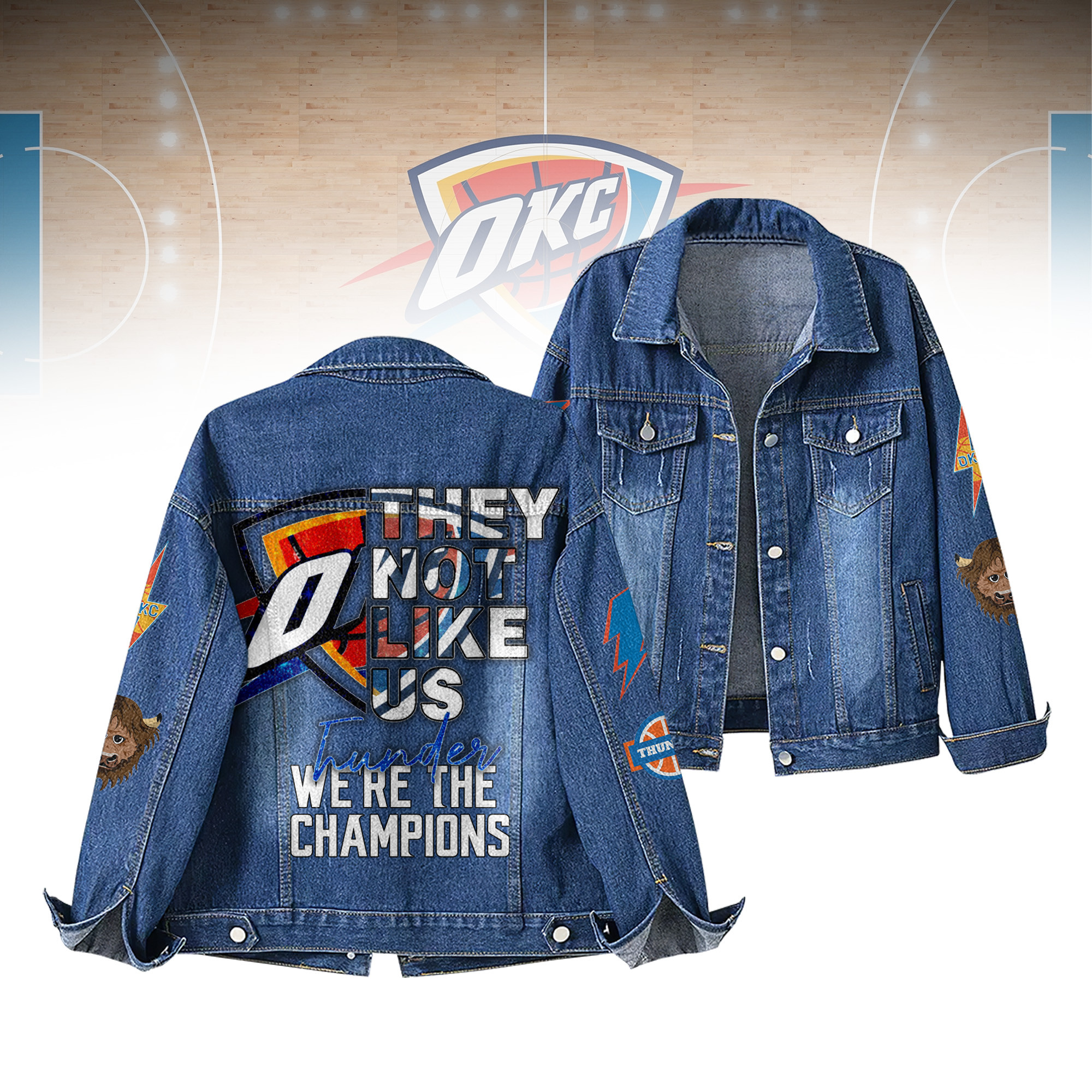 Oklahoma City Thunder NBA Denim Jacket Gift For Fans