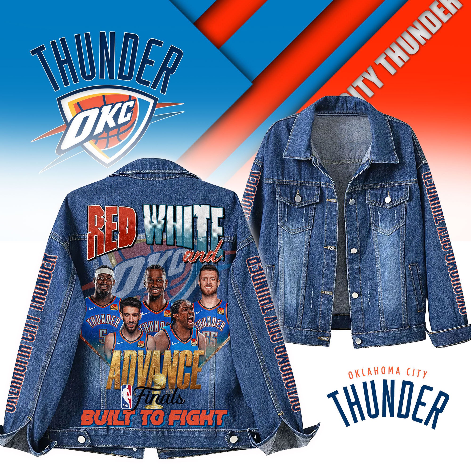 Oklahoma City Thunder NBA Denim Jacket Gift For Fans