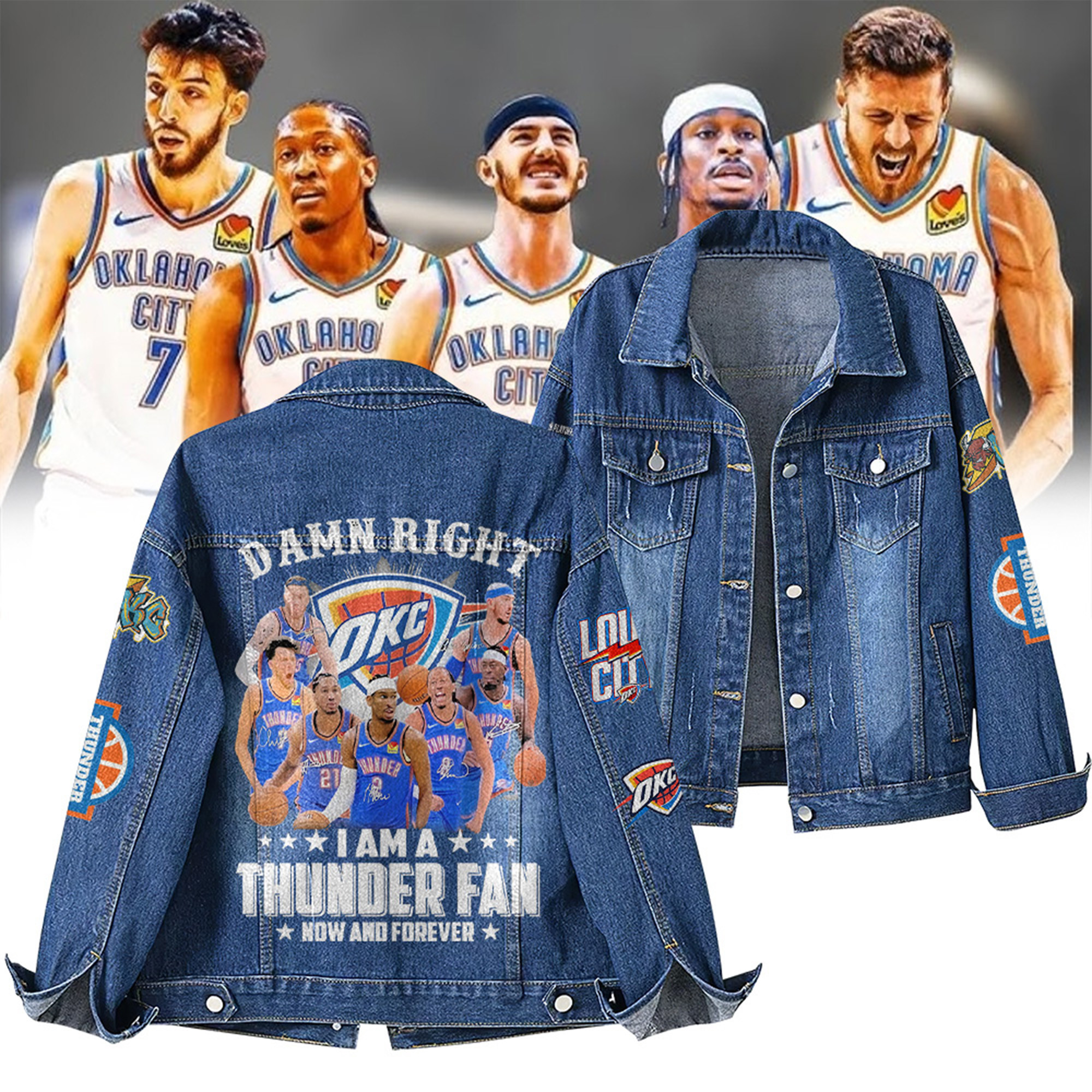 Oklahoma City Thunder NBA Denim Jacket Gift For Fans