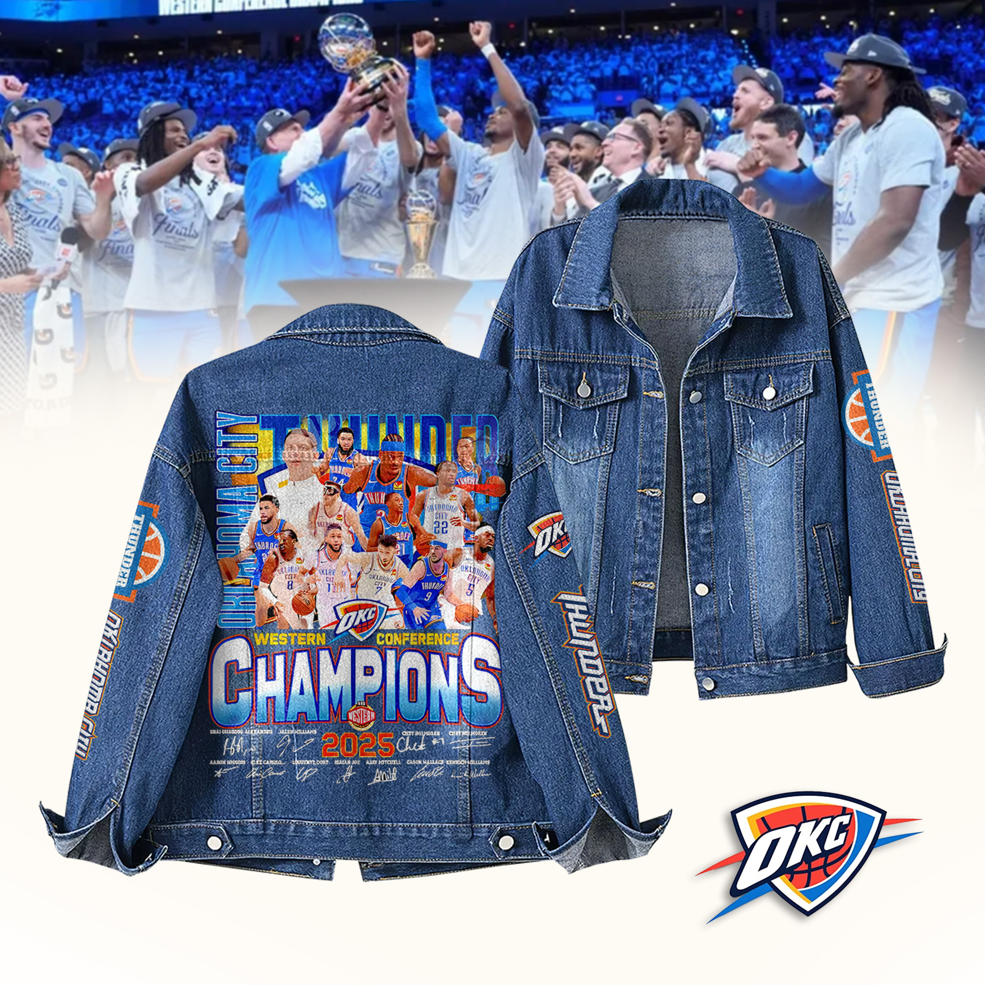Oklahoma City Thunder NBA Denim Jacket Gift For Fans