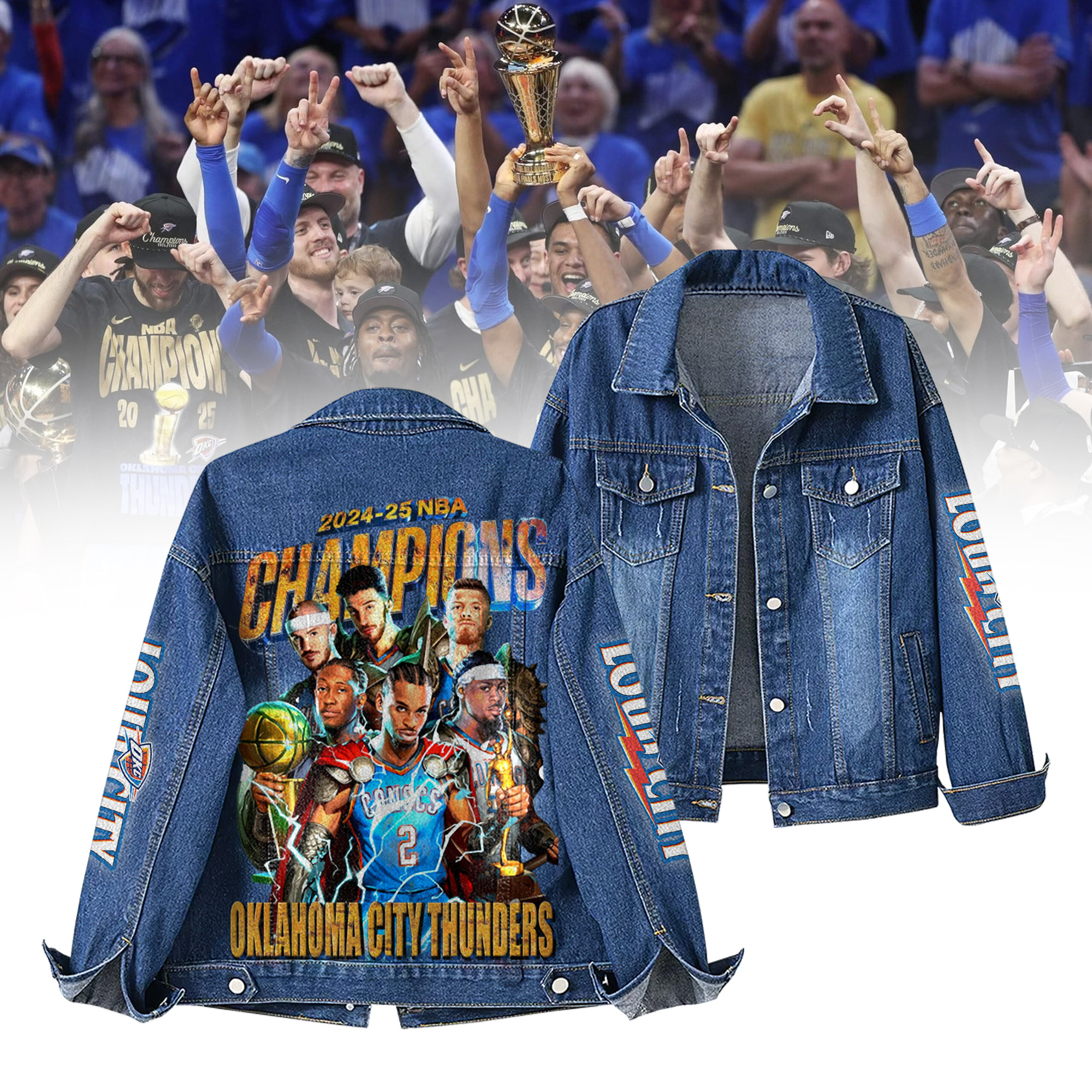 Oklahoma City Thunder NBA Denim Jacket Gift For Fans