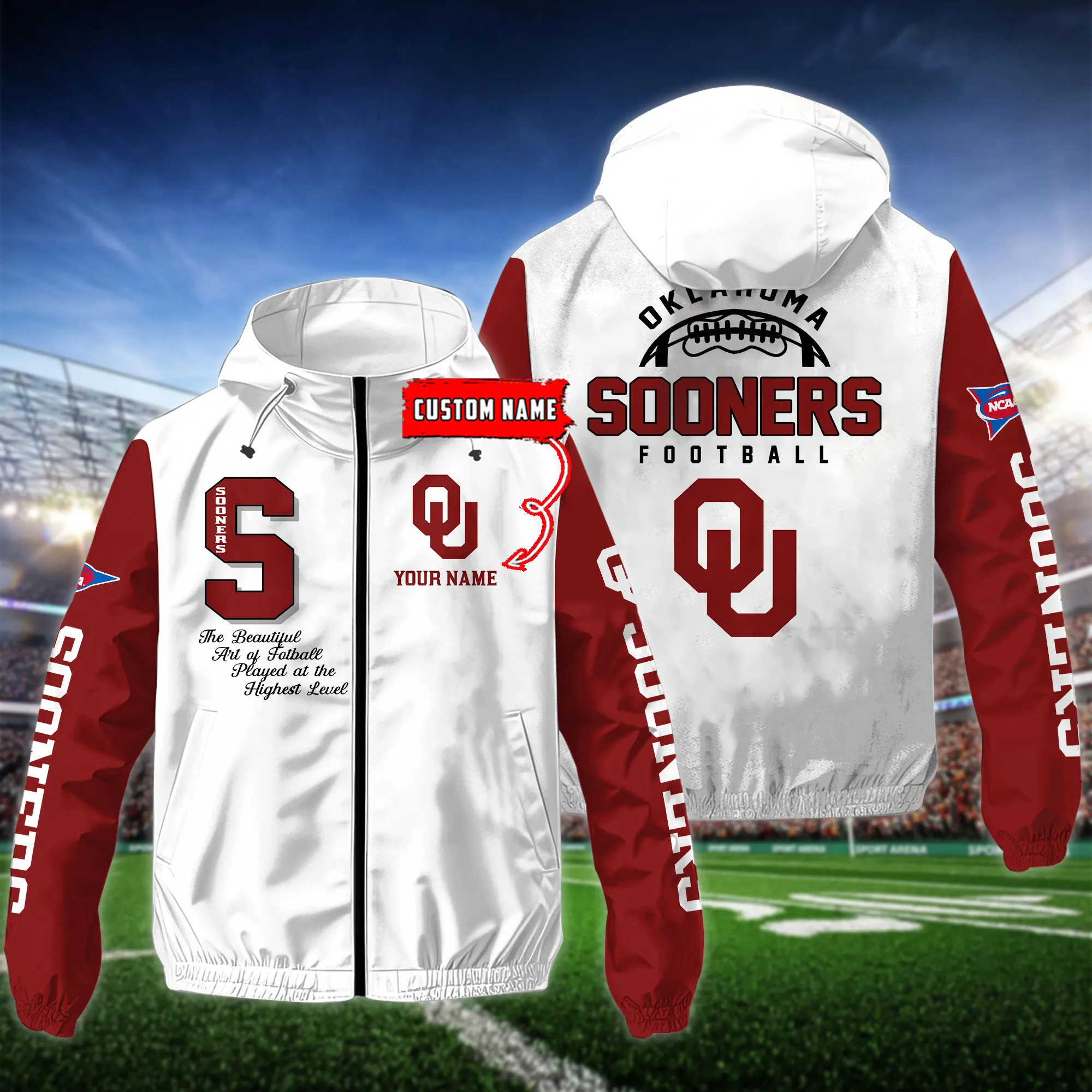 Oklahoma Sooners NCAA Personalized Style Windbreaker Jacket For Fans