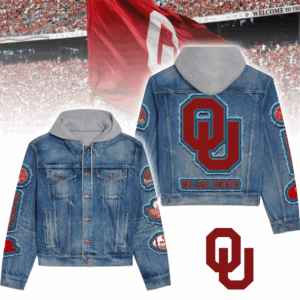 Oklahoma Sooners NCAA Style Hooded Denim Jacket For Fans