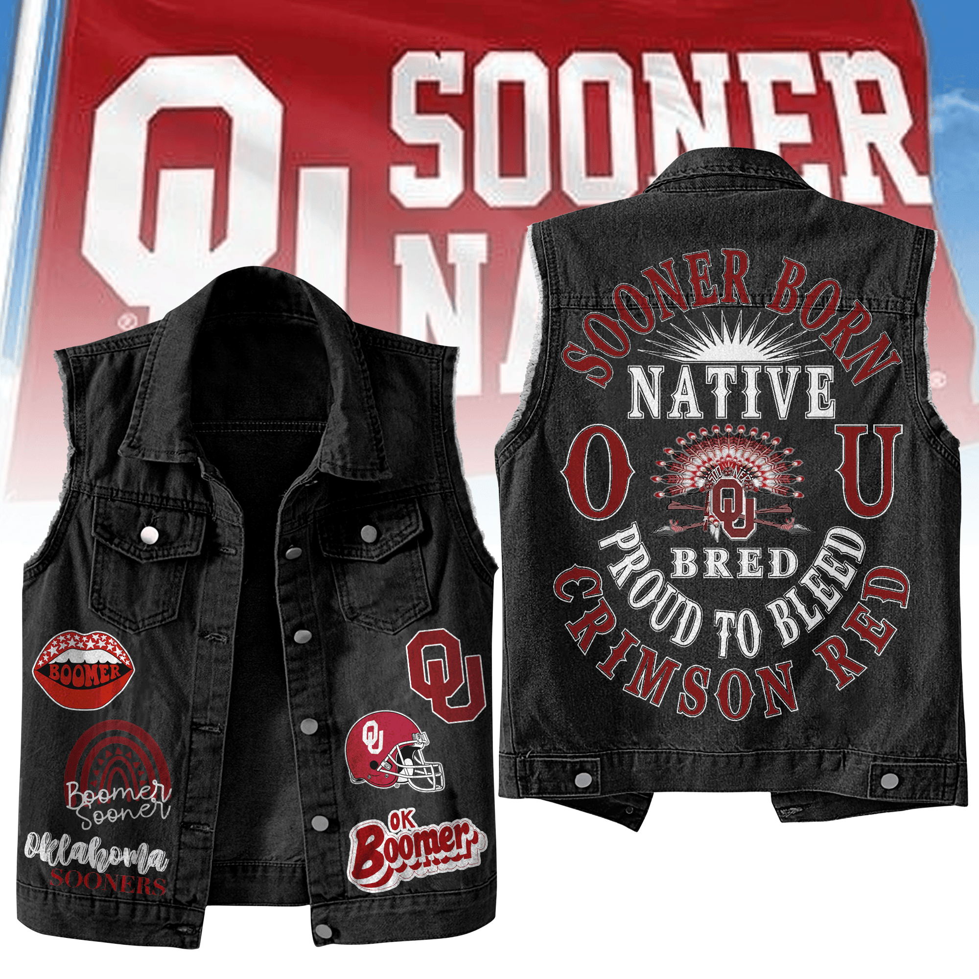 Oklahoma Sooners NCAA Style Sleeveless Jacket For Fans