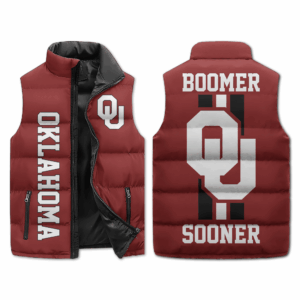 Oklahoma Sooners NCAA Style Sleeveless Puffer Jacket For Fans