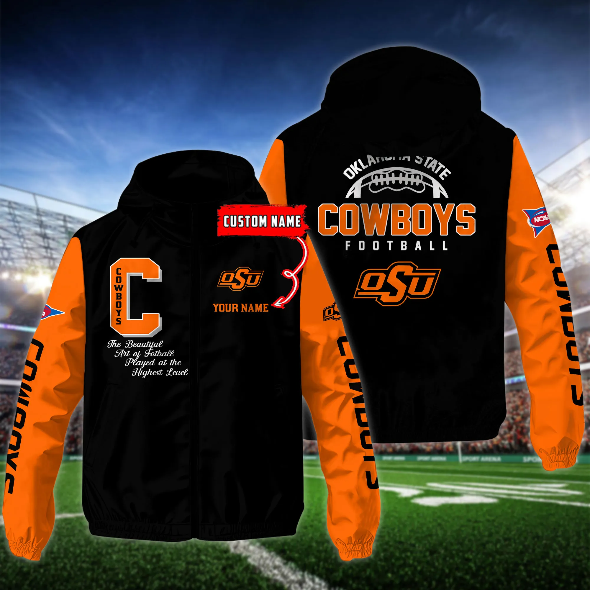Oklahoma State Cowboys NCAA Personalized Style Windbreaker Jacket For Fans