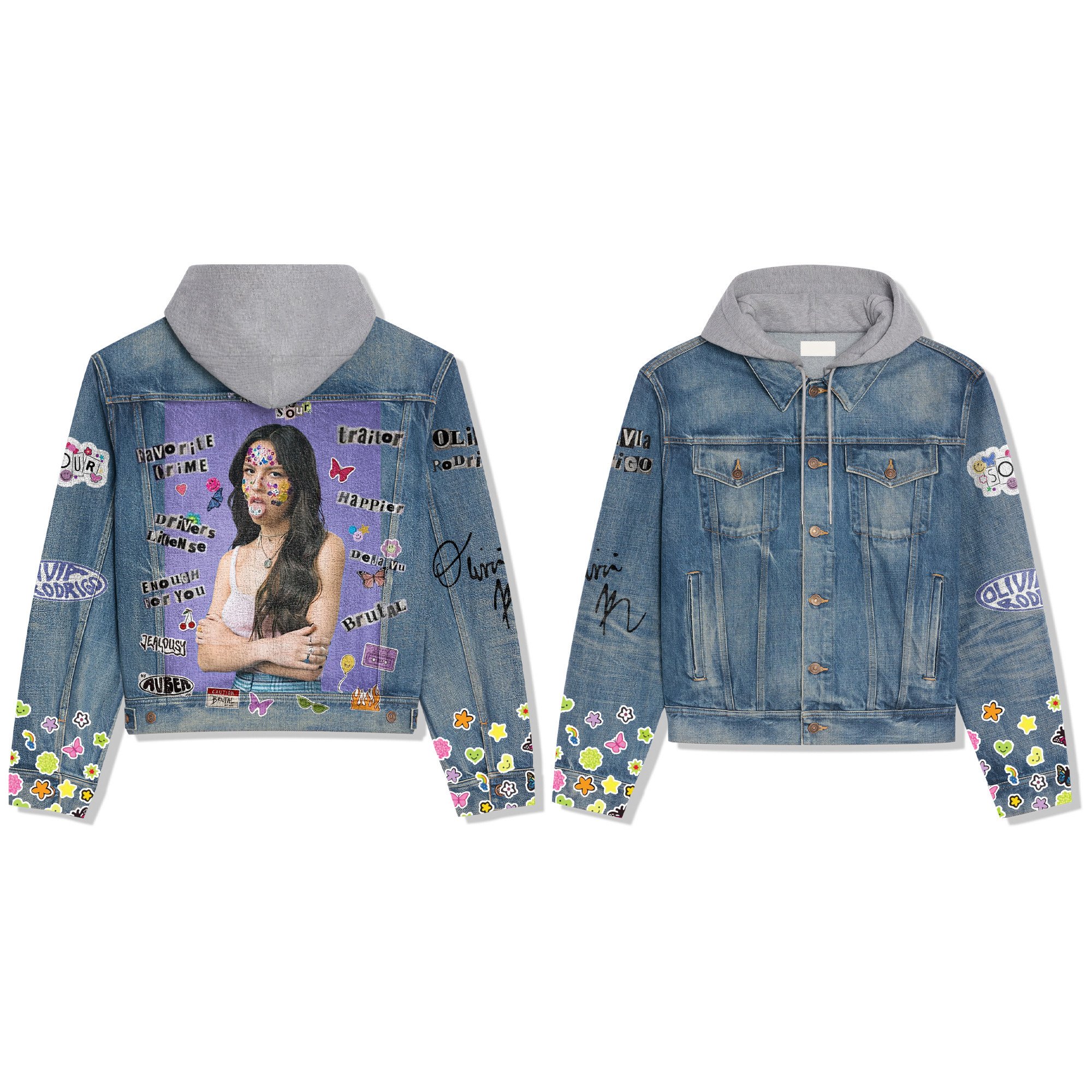 Olivia Rodrigo Music Style Hooded Denim Jacket For Fans