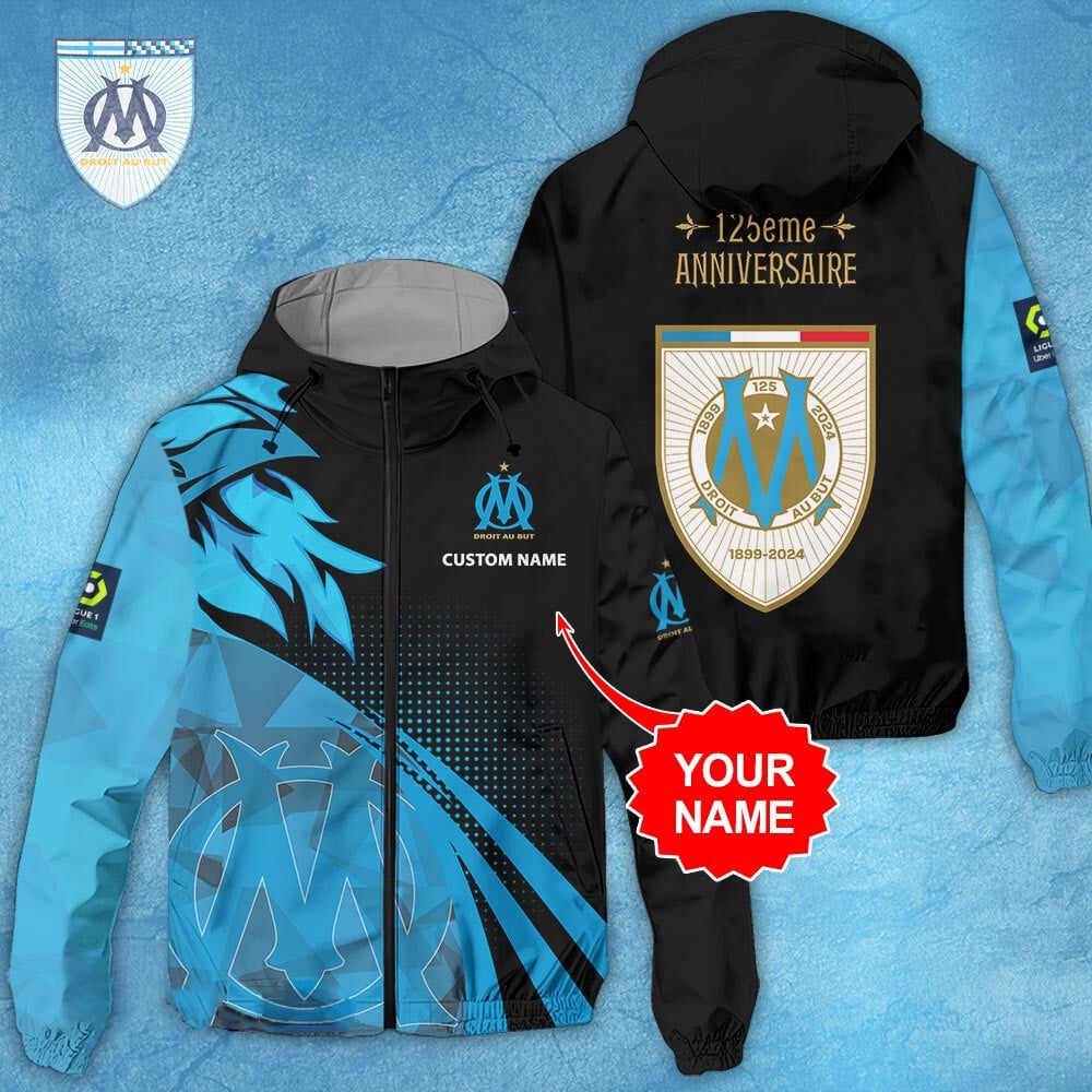 Olympique de Marseille Ligue 1 Personalized Style Windbreaker Jacket For Fans