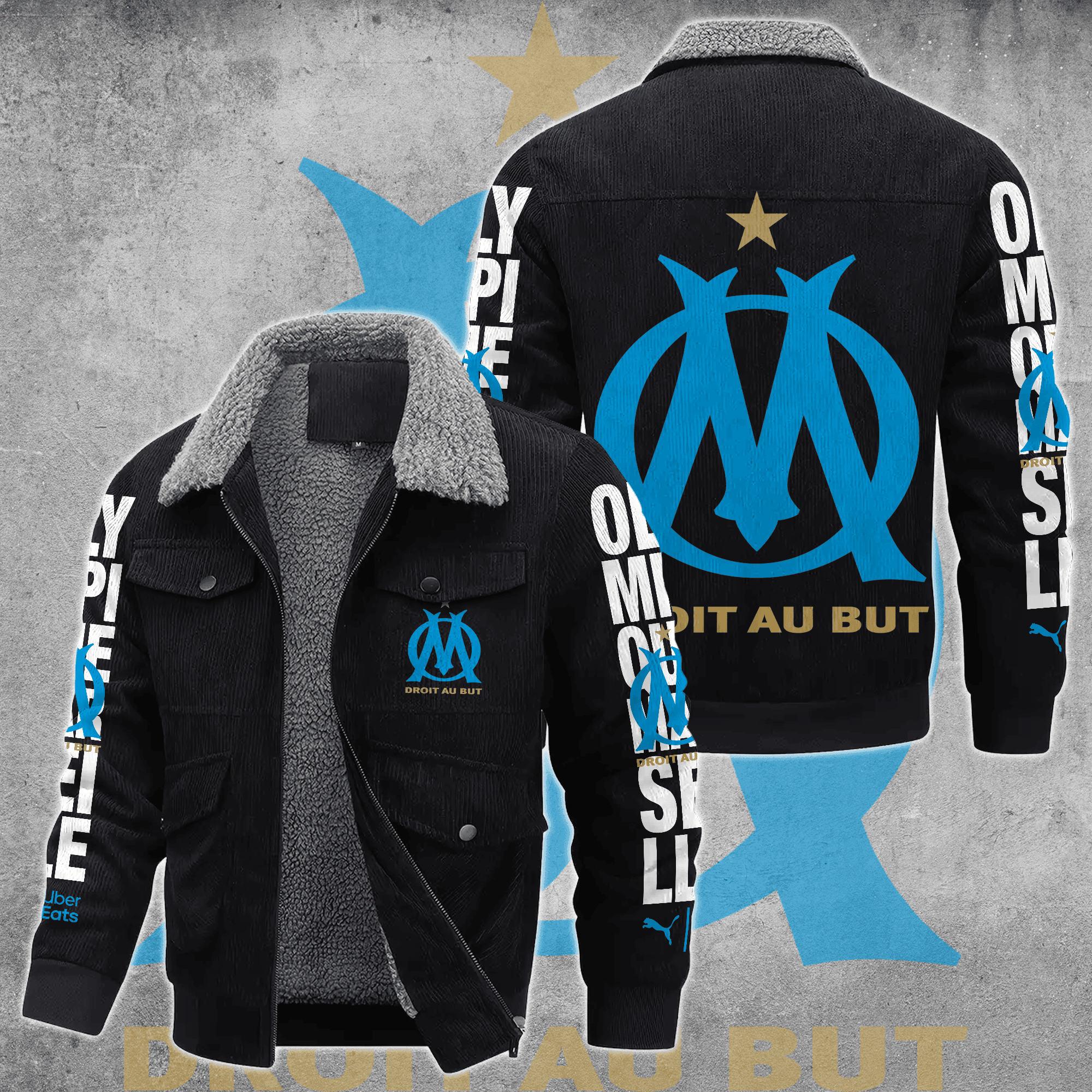 Olympique de Marseille Ligue 1 Style Thermal Cotton Jacket Prim For Fans